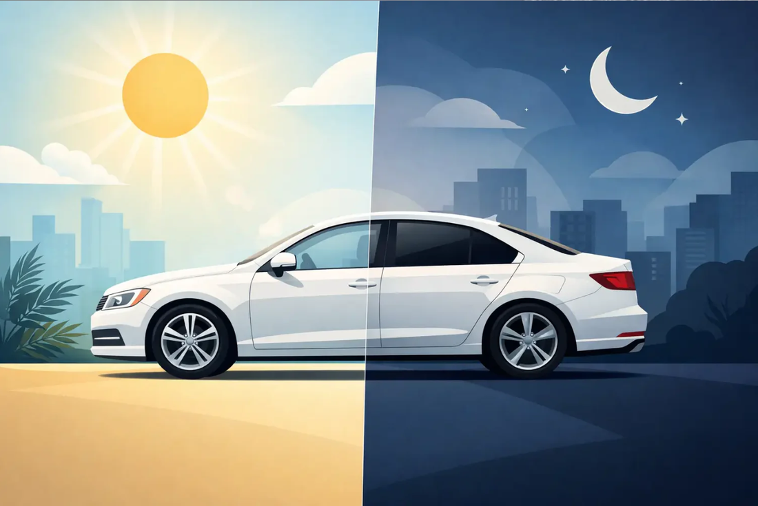 Before and after car window film - what changes ?