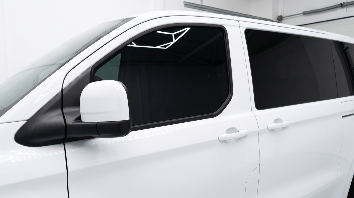 Precut Window Tint Front Side Windows Ford Transit Custom L2 LWB 1-door side double tailgates 2023-2026