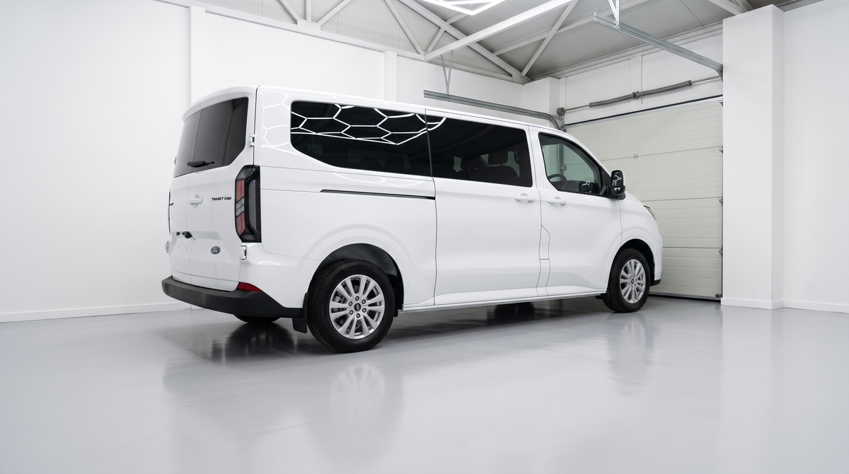 Precut Window Tint Front Side Windows Ford Transit Custom L2 LWB 1-door side double tailgates 2023-2026